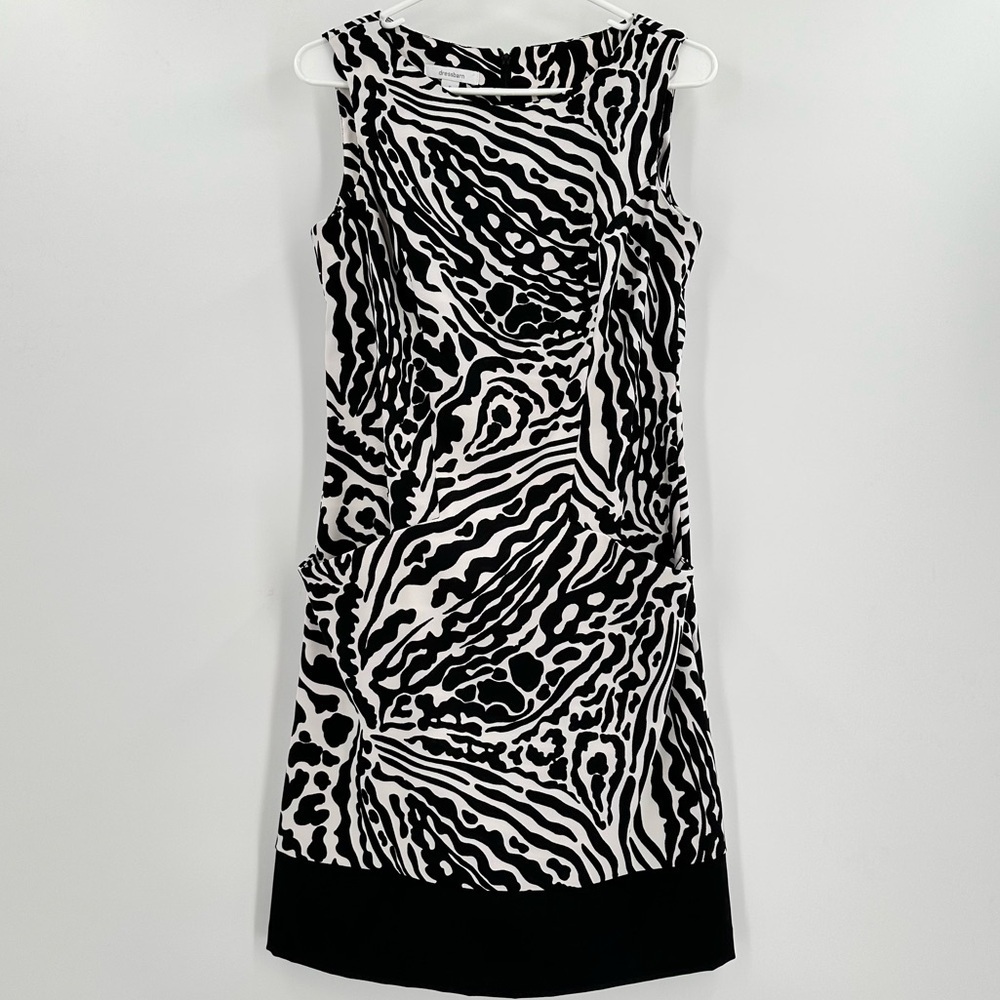 Dressbarn Zebra Print Sleeveless Mini Dress w/Pockets Women’s Size 6